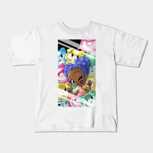 African American Girl and Cats Kids T-Shirt